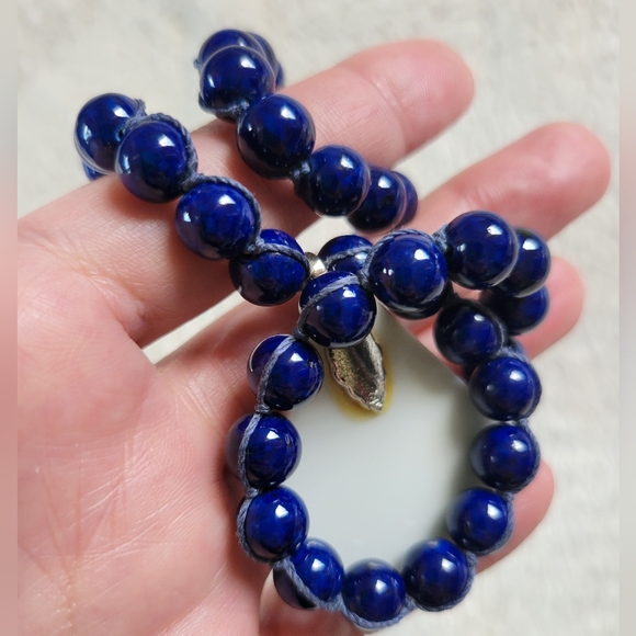 Nozomi Project | Blue/White Upcycyled Lapis Lazuli Porcelain Necklace - Picture 6 of 13